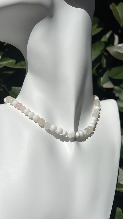 Harmony • Howlite, White Agate, Rose Quartz & Pink Aventurine