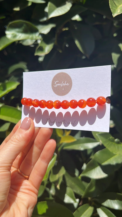 Natural carnelian crystal stone bracelet