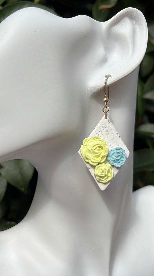 Spring Garden • Polymer clay  • 18K Gold plated