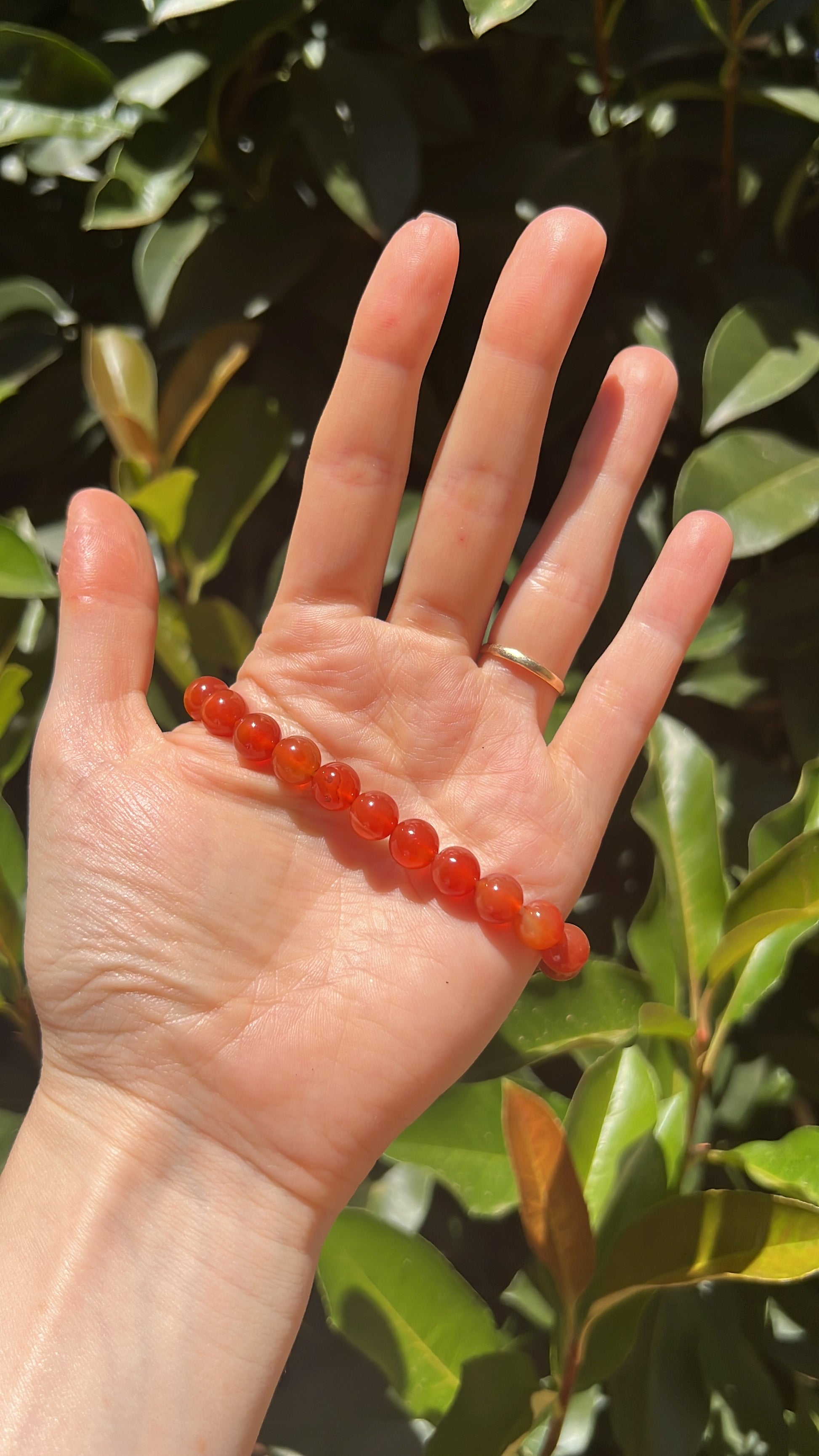 Natural carnelian crystal stone bracelet