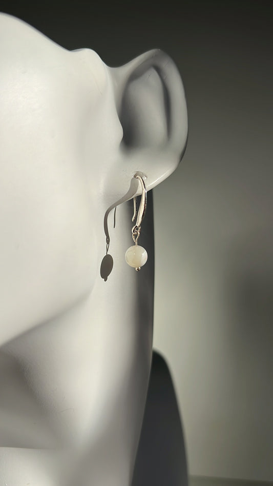 Sleek Silver Shell Drops •  925 Sterling Silver