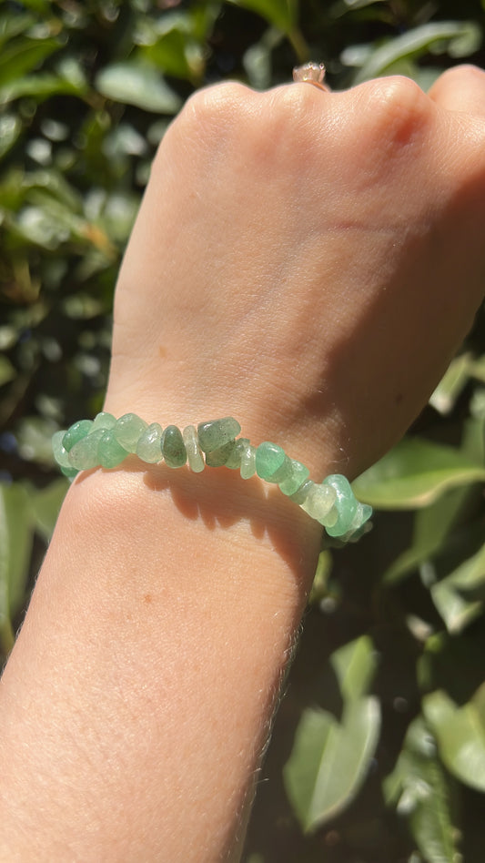 natural green aventurine crystal stone bracelet