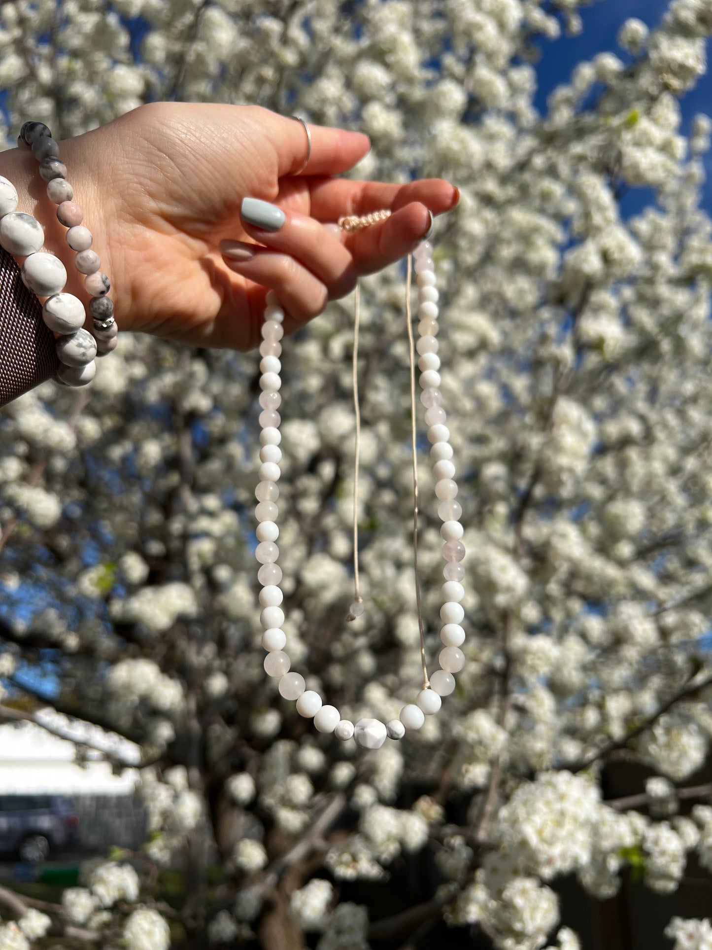 Harmony • Howlite, White Agate, Rose Quartz & Pink Aventurine