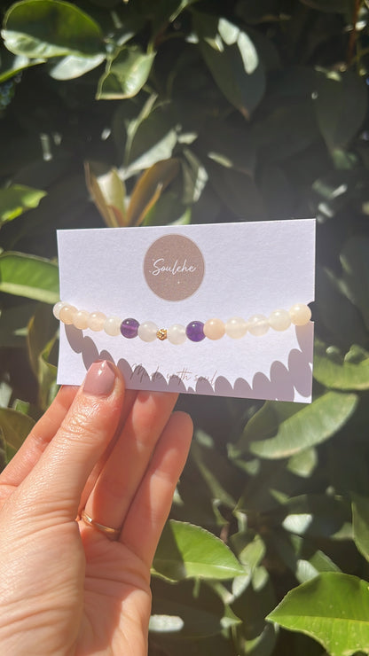 Spirituality x Motivation • Bracelet • Pink Aventurine & Amethyst & 18K Gold Plated