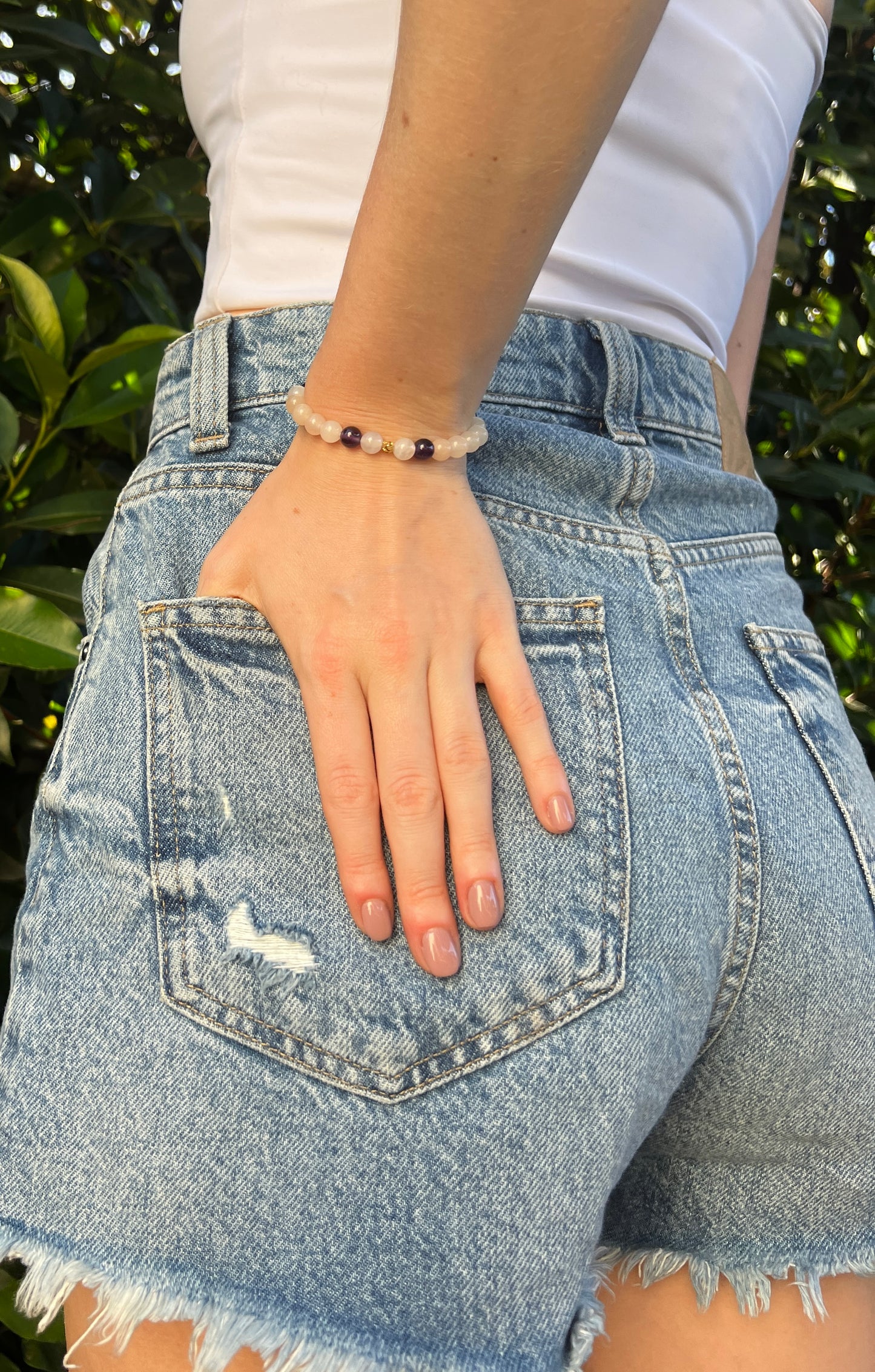 Spirituality x Motivation • Bracelet • Pink Aventurine & Amethyst & 18K Gold Plated