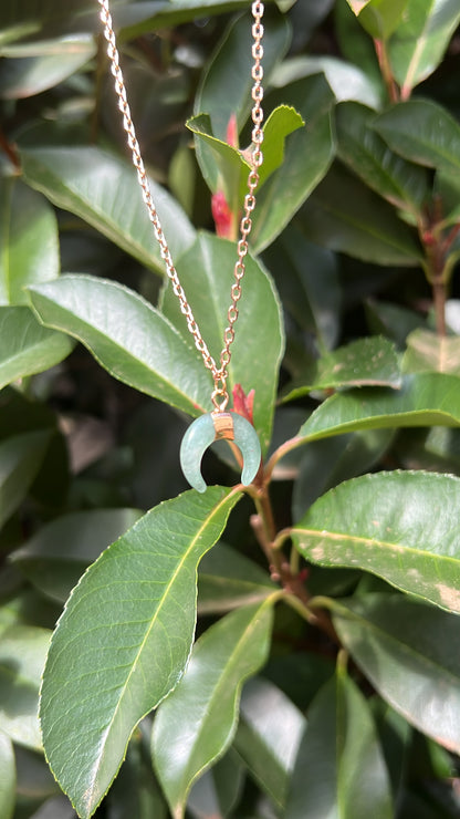 Green Moon Combo • Necklace x Earrings • Green Aventurine & 18K Gold Plated