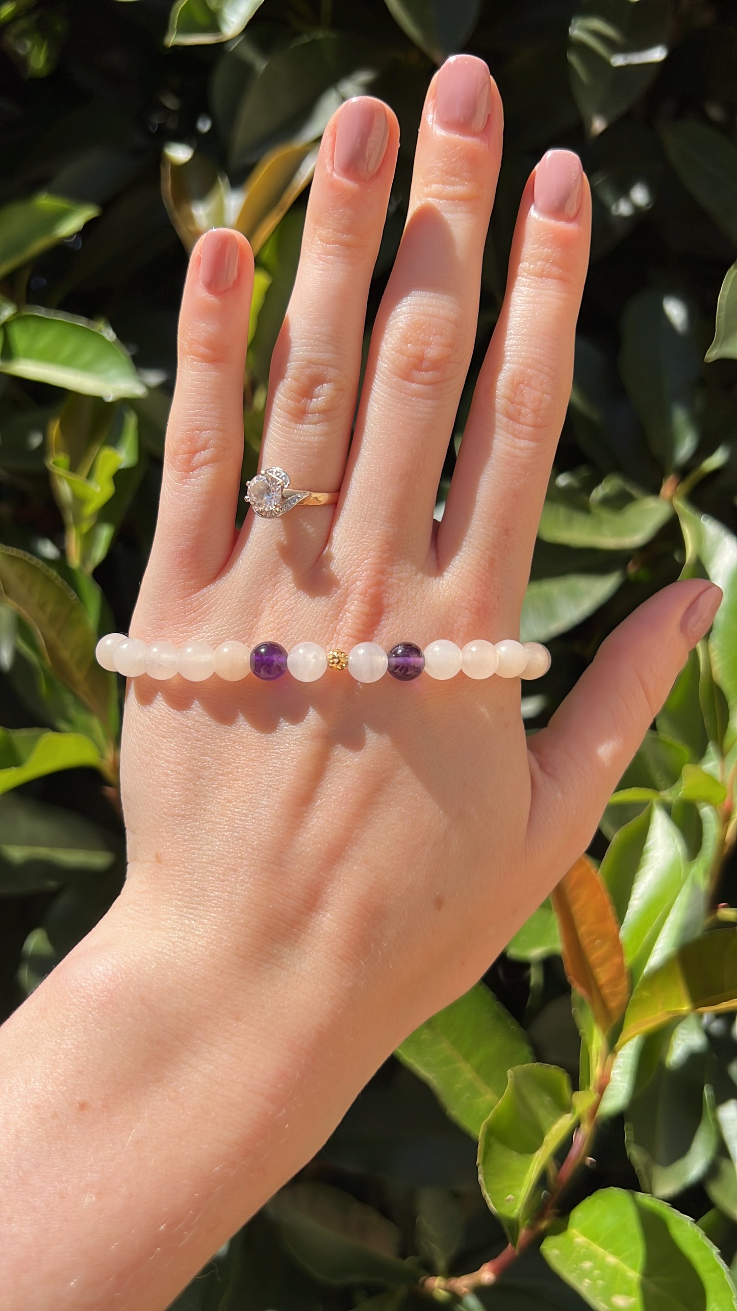 Spirituality x Motivation • Bracelet • Pink Aventurine & Amethyst & 18K Gold Plated