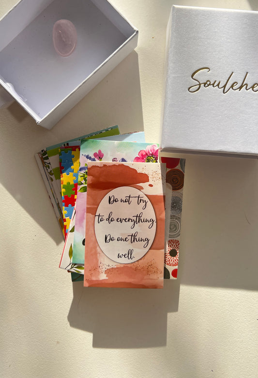 Encouragement Cards – 36 Positive Message Cards & Rose Quartz