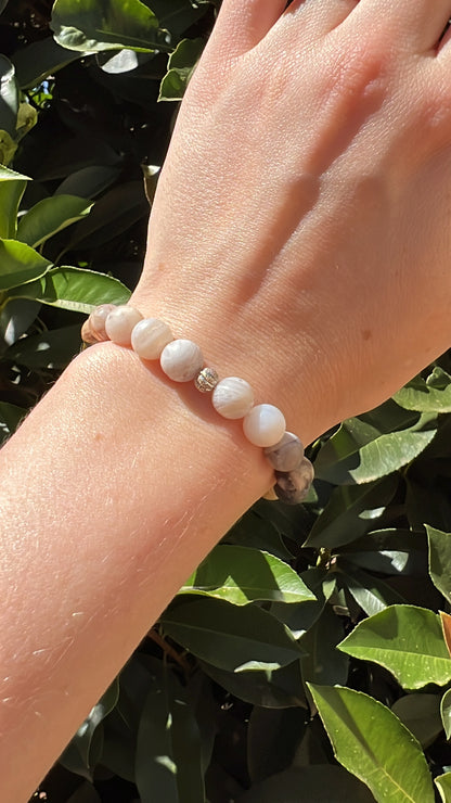 Enjoying Life x Love • Bracelet • Bamboo Agate & Sterling Silver