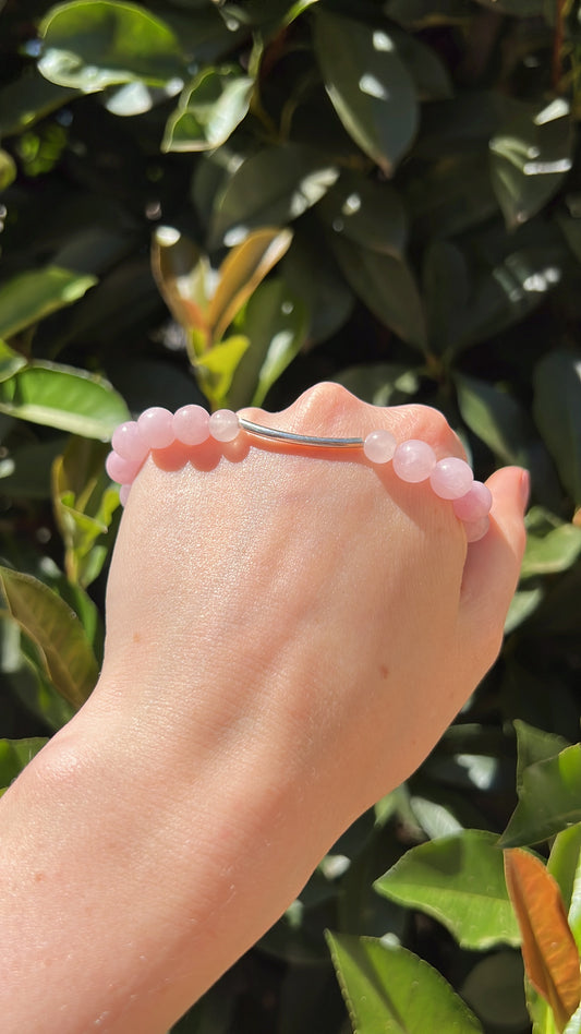 Love x Heart • Bracelet • Strawberry & Rose Quartz & Sterling Silver