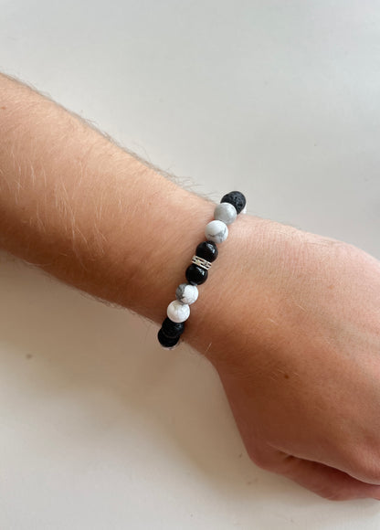 Men Protection & Peace • Howlite, Black Lava & Obsidian