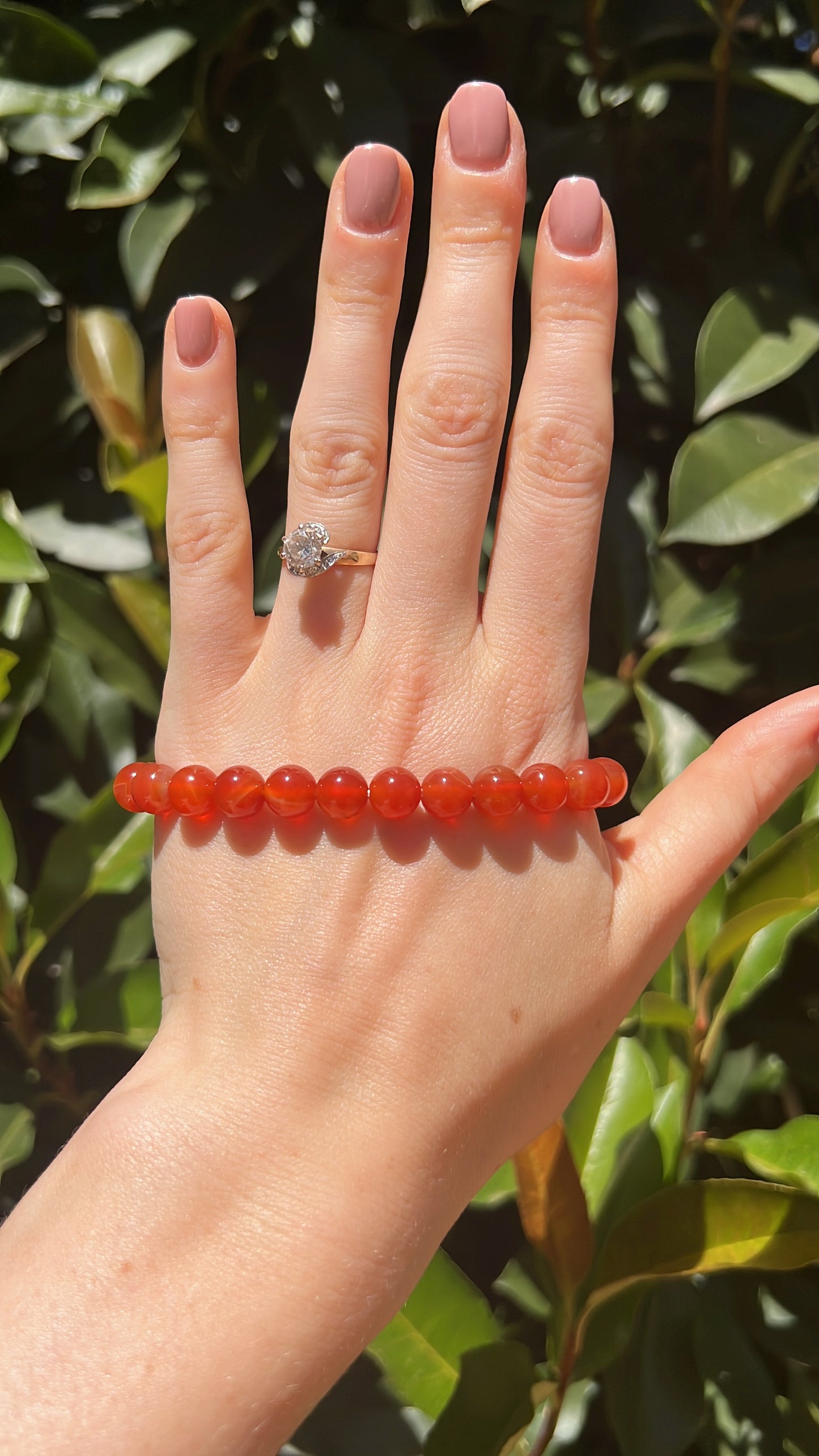 Natural carnelian crystal stone bracelet