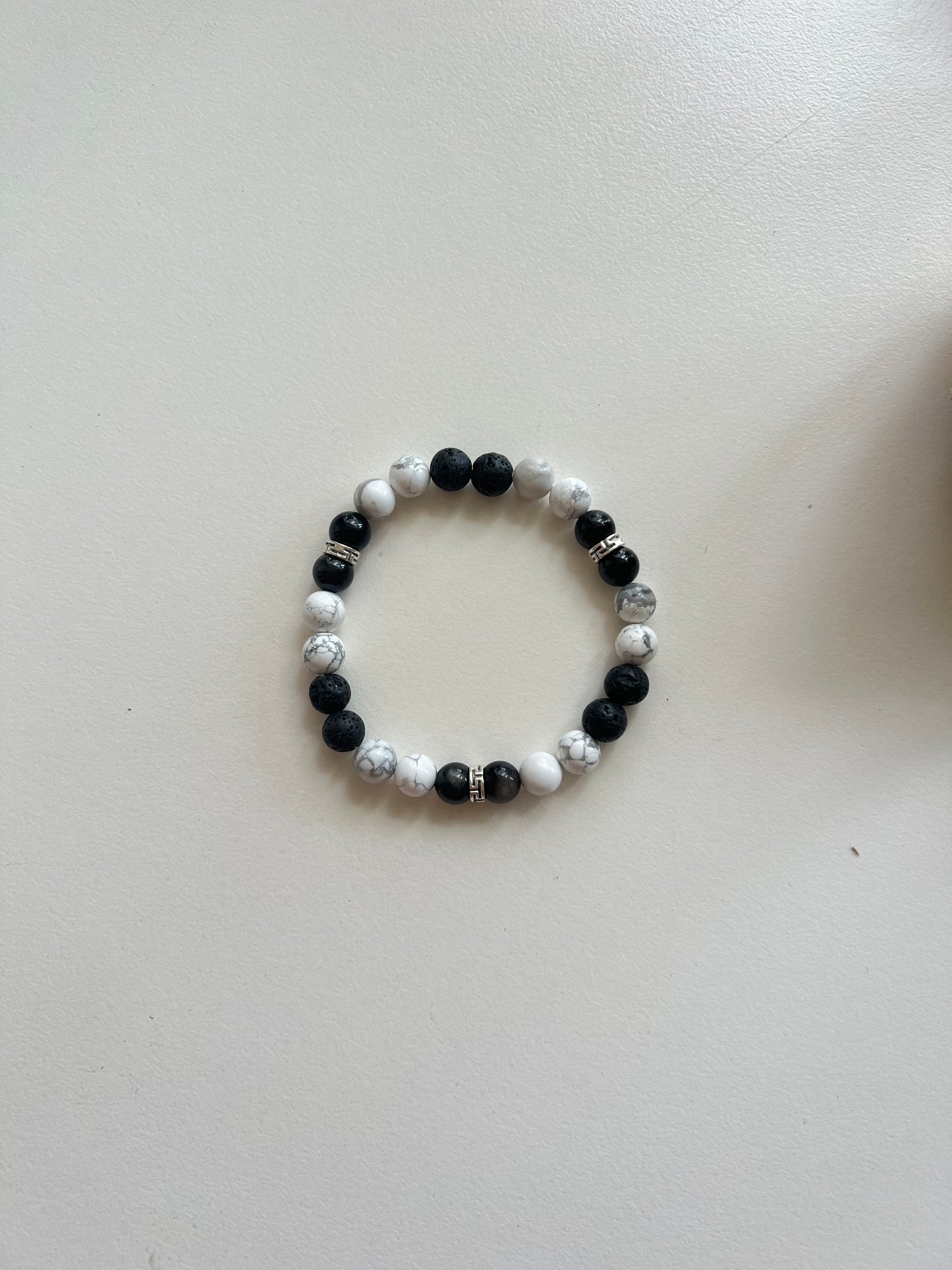 Men Protection & Peace • Howlite, Black Lava & Obsidian