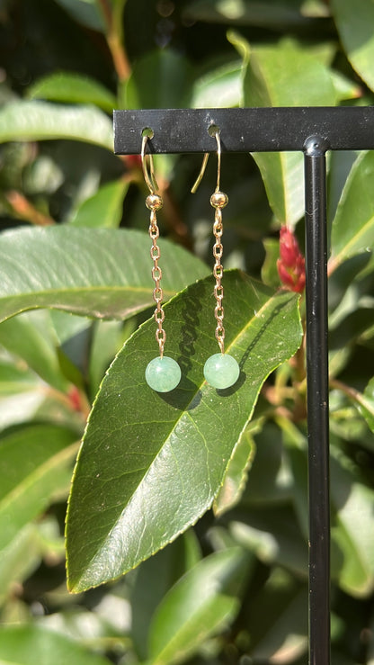 Green Moon Combo • Necklace x Earrings • Green Aventurine & 18K Gold Plated