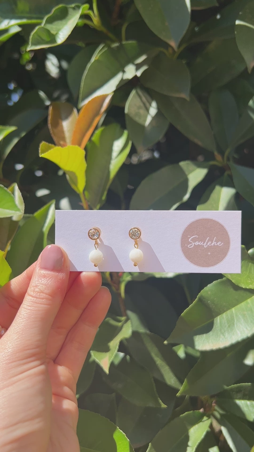 moonstone crystal natural stone earrings