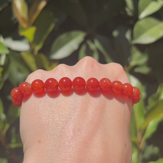 Natural carnelian crystal stone bracelet