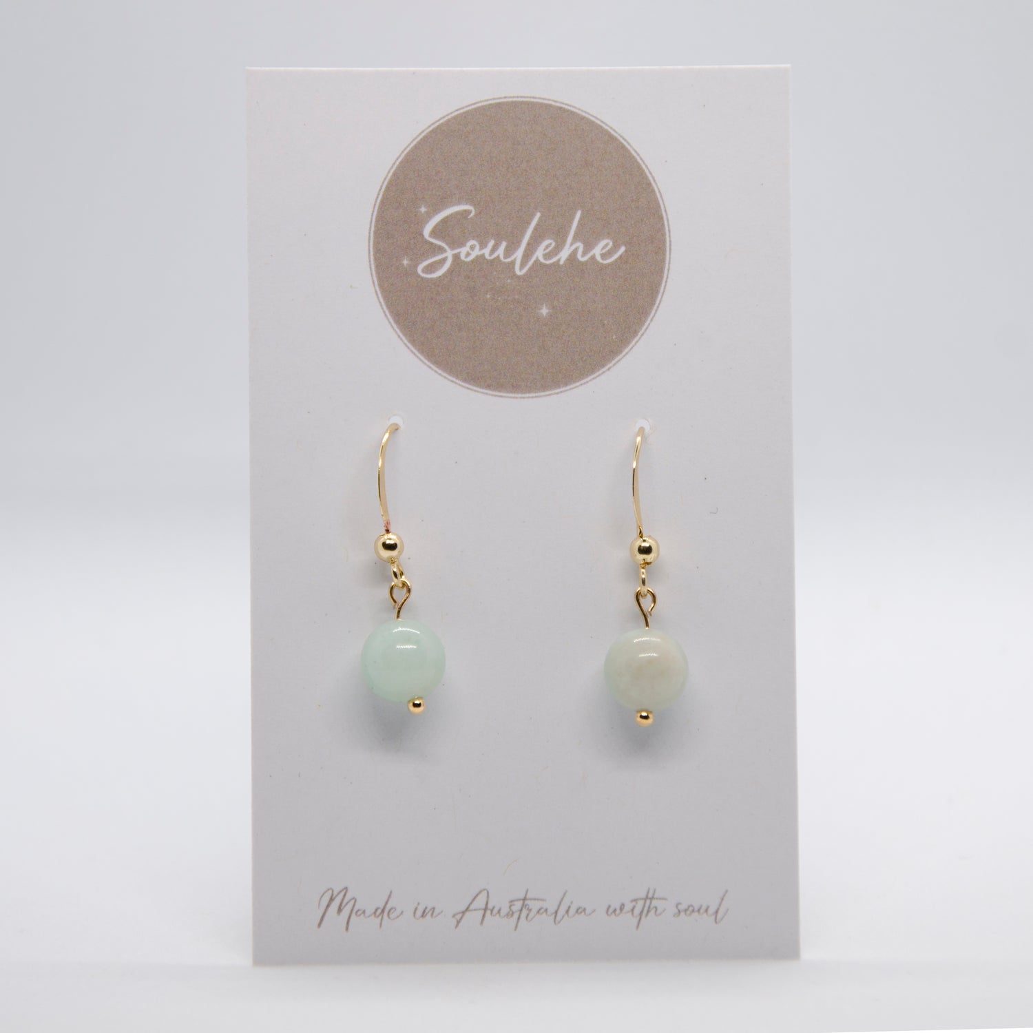 Amazonite Gold Earrings