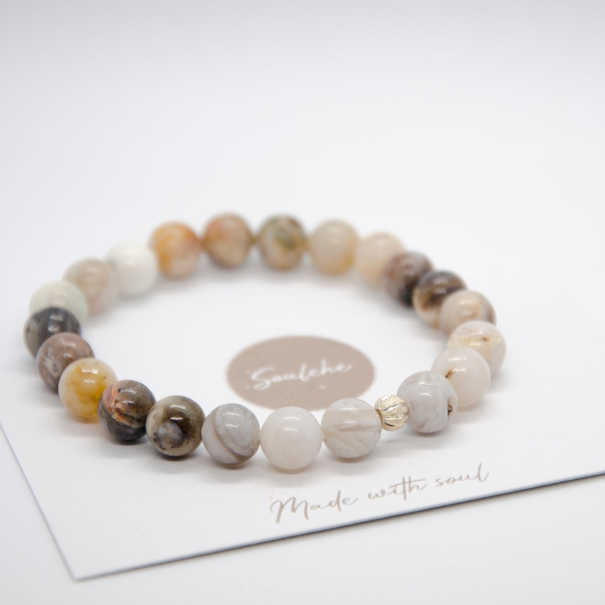 Bracelet - Bamboo Agate & 925 Silver