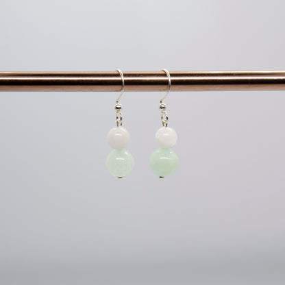 Jade & Moonstone Earrings | Burmese Jade Earrings | Soulehe