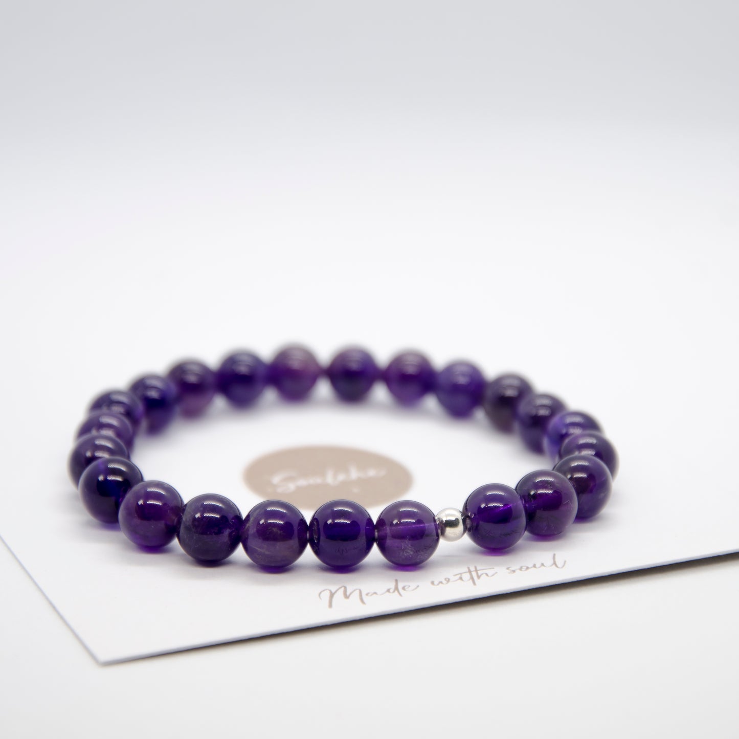 Amethyst Stone Bracelet | Purple Amethyst Bracelet | Soulehe