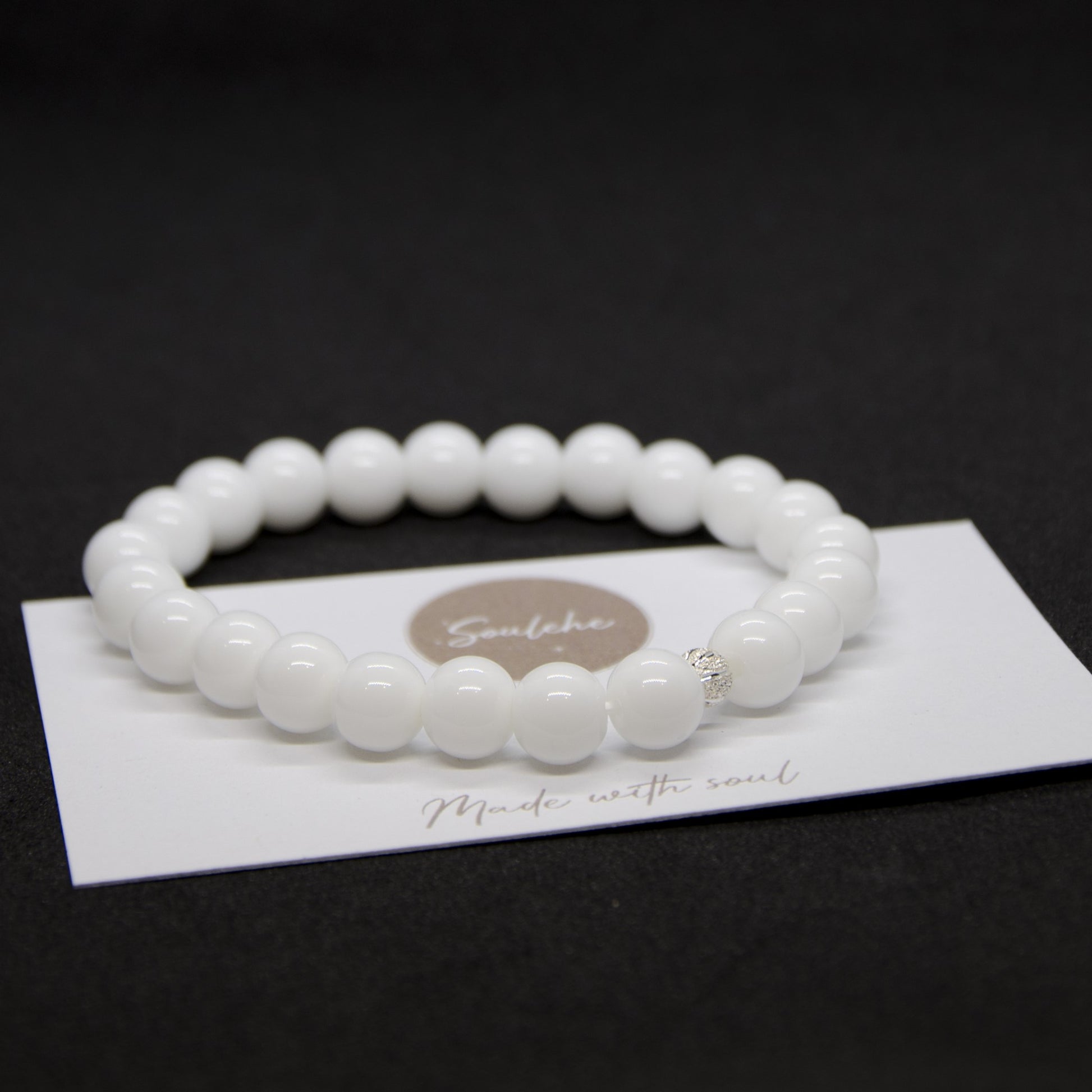 White Agate Stone Bracelet | White Agate Bracelet | Soulehe